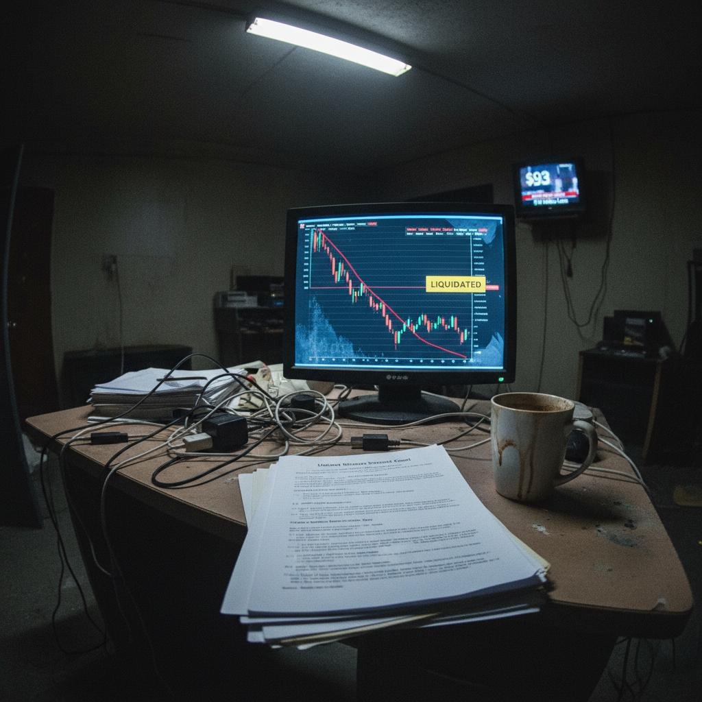 image.jpeg-61 Computer monitor displaying a declining financial chart with