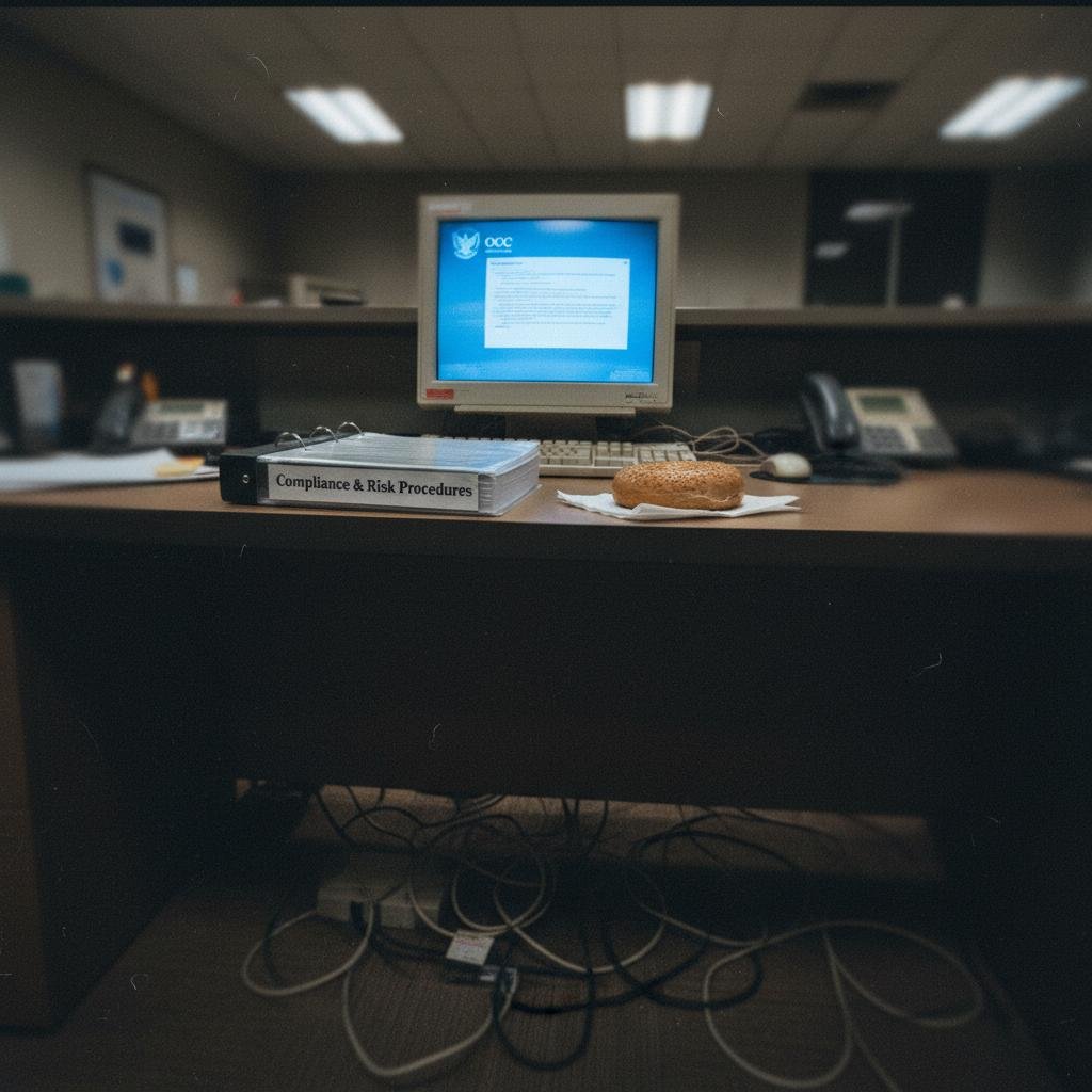 Office desk with vintage computer, 