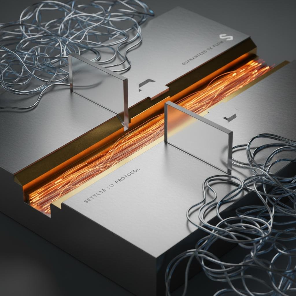 image.jpeg-80 Conceptual data processing system with glowing optical fibers and metallic components.